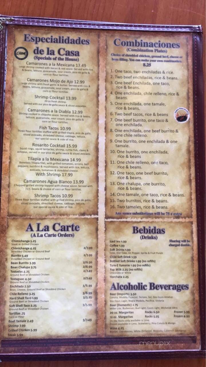 El Puente Mexican Restaurant - Nixa, MO menu_pic