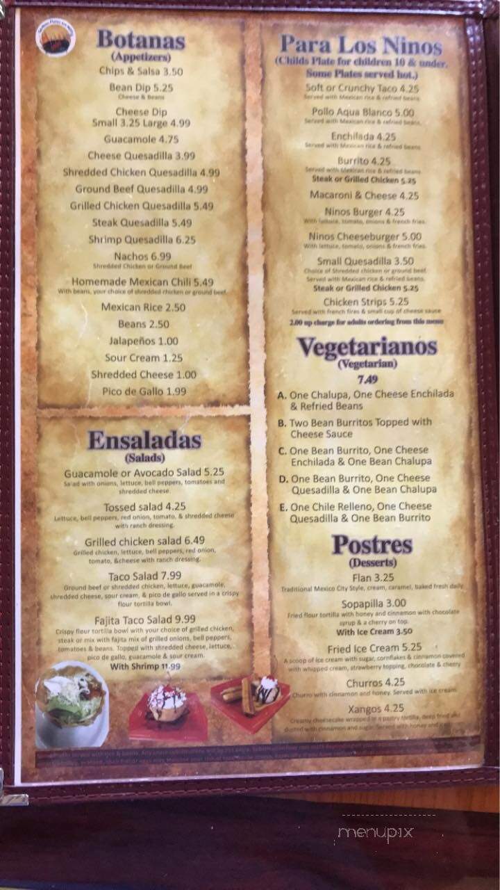 El Puente Mexican Restaurant - Nixa, MO menu_pic