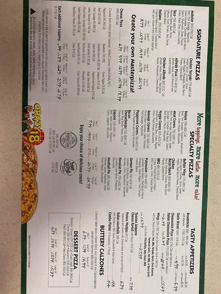 Gambino's Pizza - Stanberry, MO menu_pic