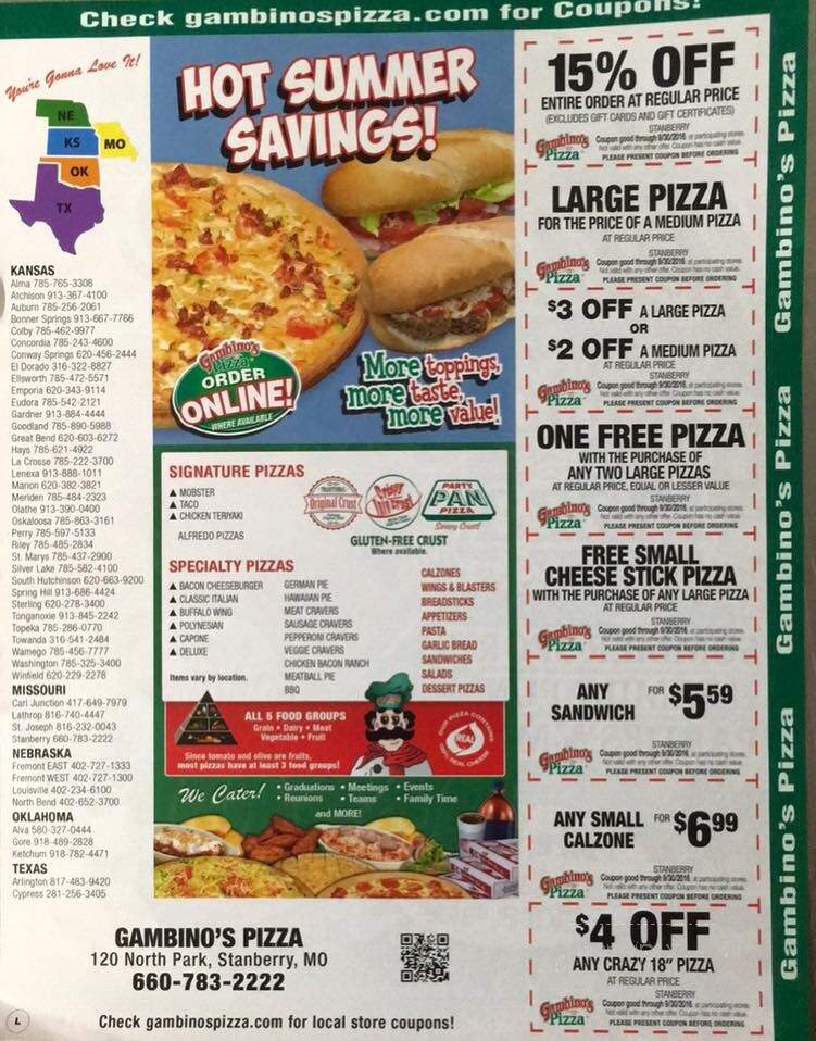 Gambino's Pizza - Stanberry, MO menu_pic