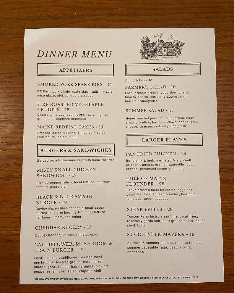 Franconia Inn - Franconia, NH menu_pic