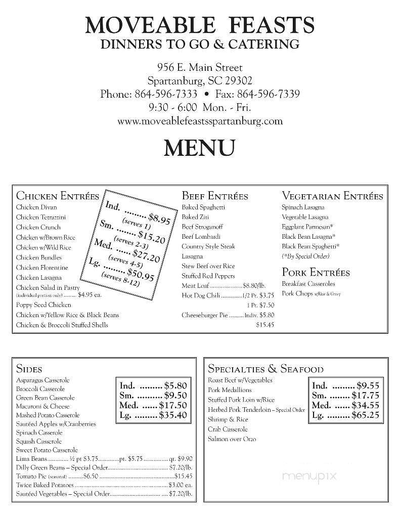 Moveable Feasts - Spartanburg, SC menu_pic