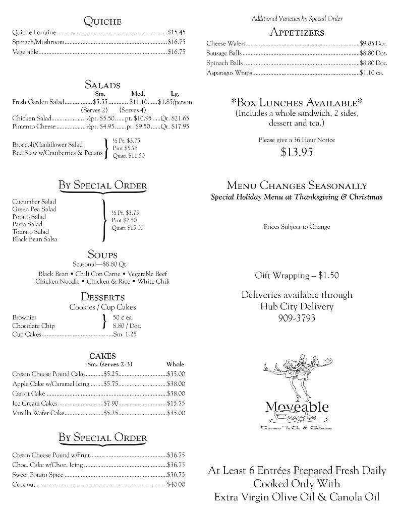 Moveable Feasts - Spartanburg, SC menu_pic