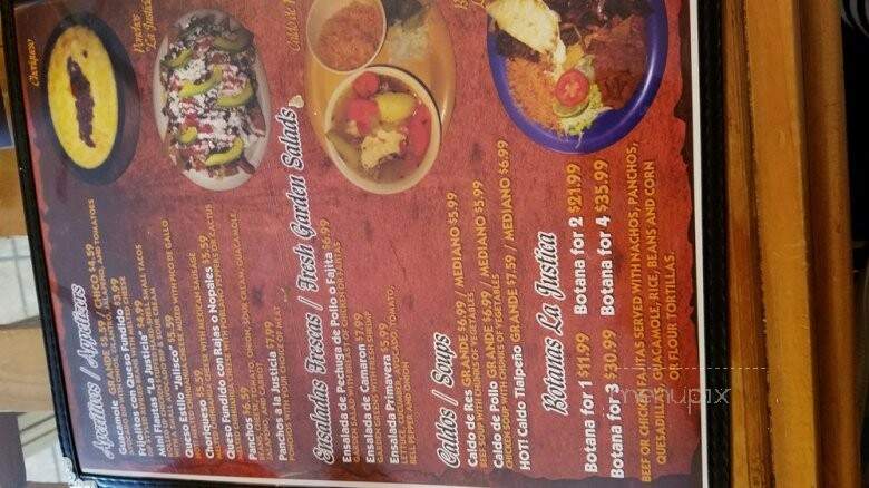 La Justicia Restaurant - Mcallen, TX menu_pic