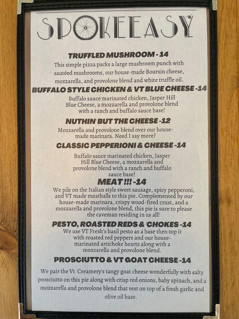 Juniper's At The Wildflower - Lyndonville, VT menu_pic