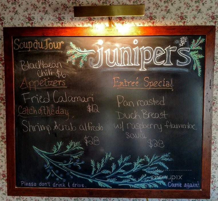 Juniper's At The Wildflower - Lyndonville, VT menu_pic