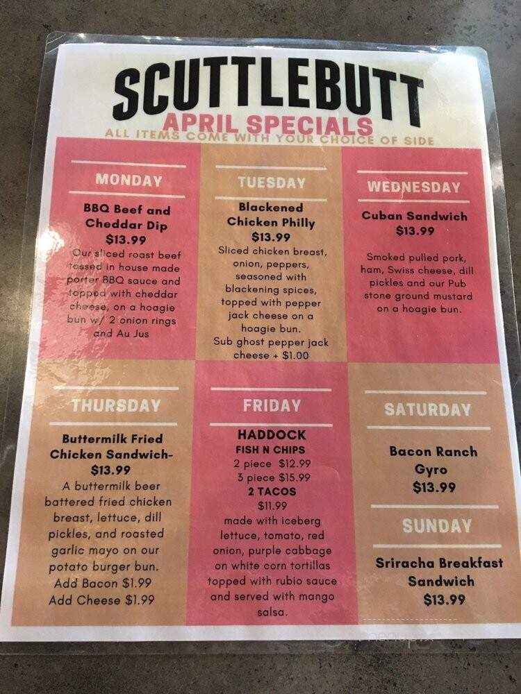 Scuttlebutt Brewing Co - Everett, WA menu_pic