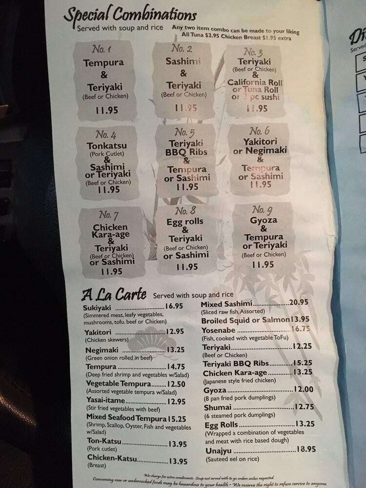 Fuji Restaurant - Big Bear Lake, CA menu_pic