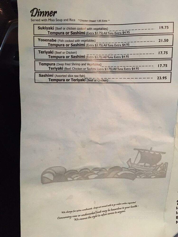 Fuji Restaurant - Big Bear Lake, CA menu_pic