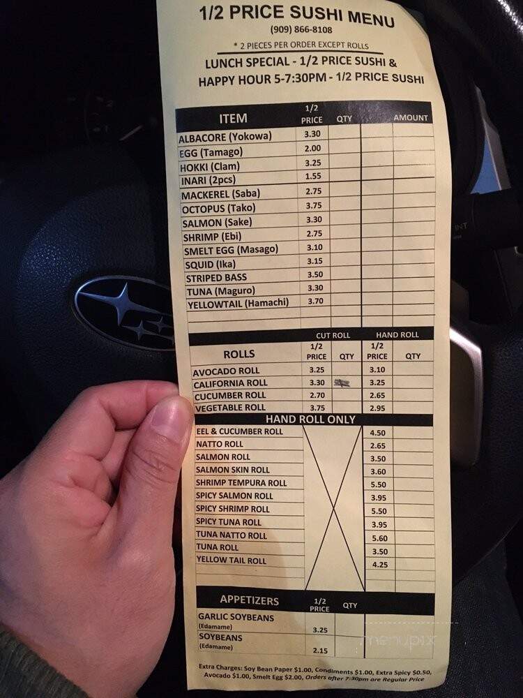 Fuji Restaurant - Big Bear Lake, CA menu_pic