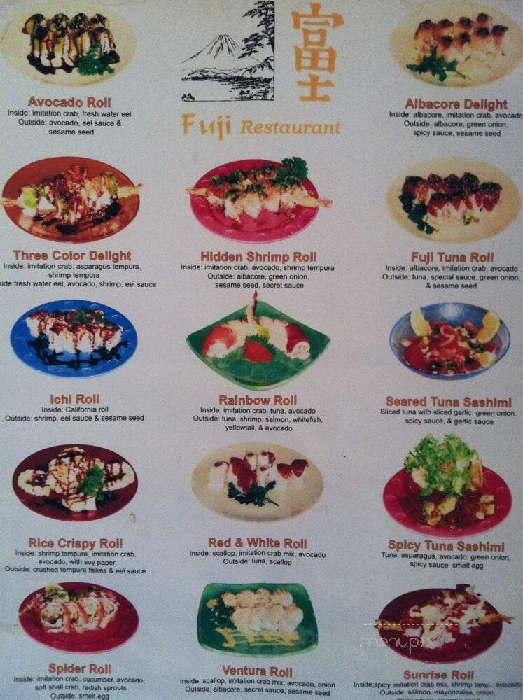 Fuji Restaurant - Big Bear Lake, CA menu_pic