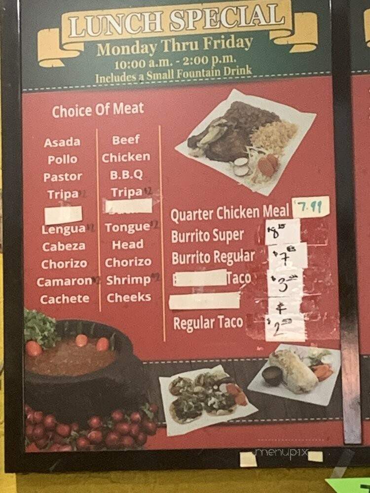 El Pollo Feliz - Modesto, CA menu_pic