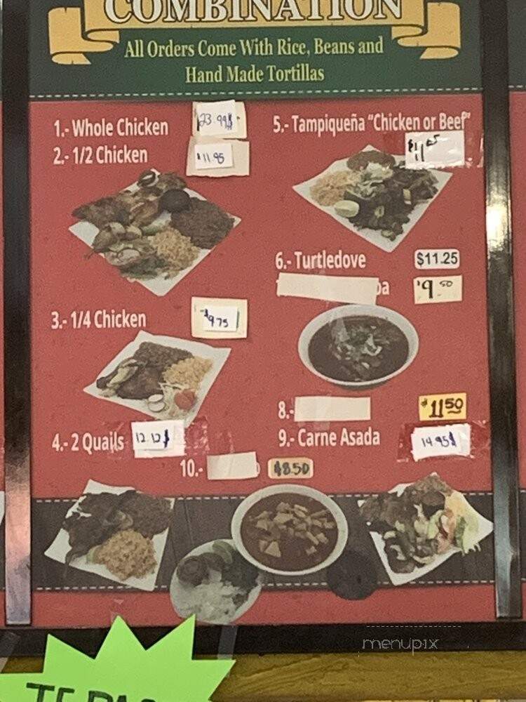 El Pollo Feliz - Modesto, CA menu_pic