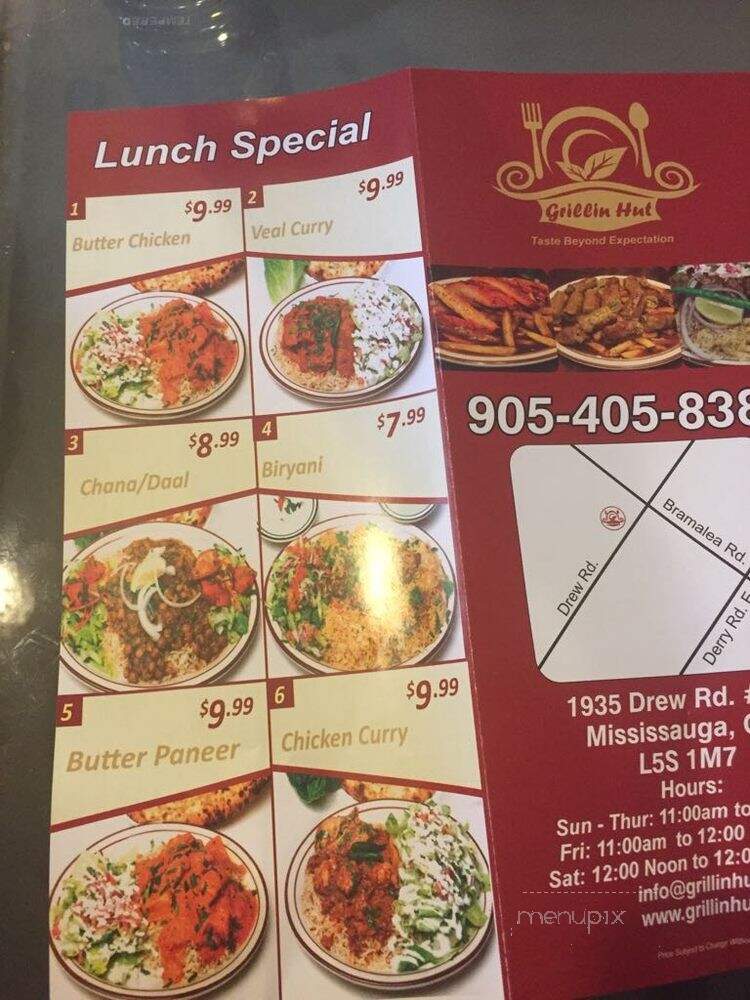 Grillin Hut - Mississauga, ON menu_pic