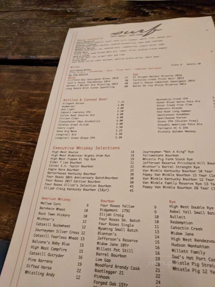 Surf BBQ - Rumson, NJ menu_pic
