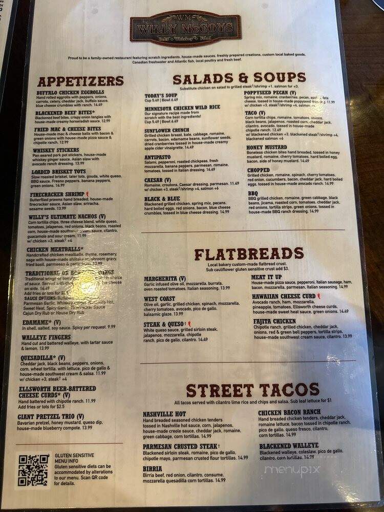 Willy McCoys - Bloomington, MN menu_pic
