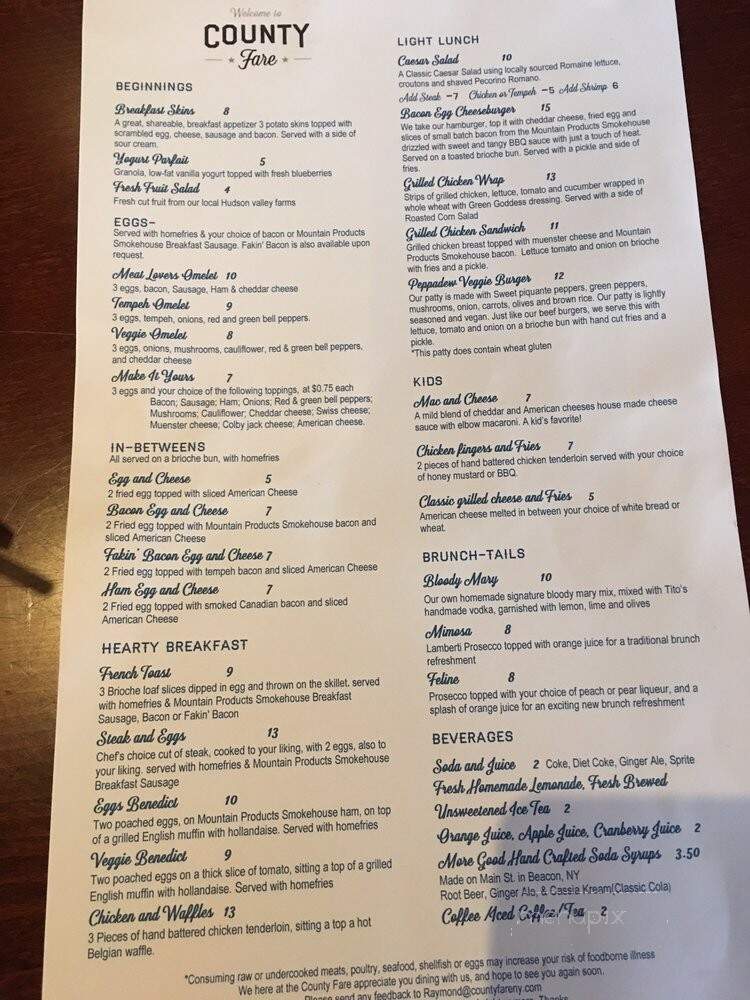 County Fare - Wappingers Falls, NY menu_pic