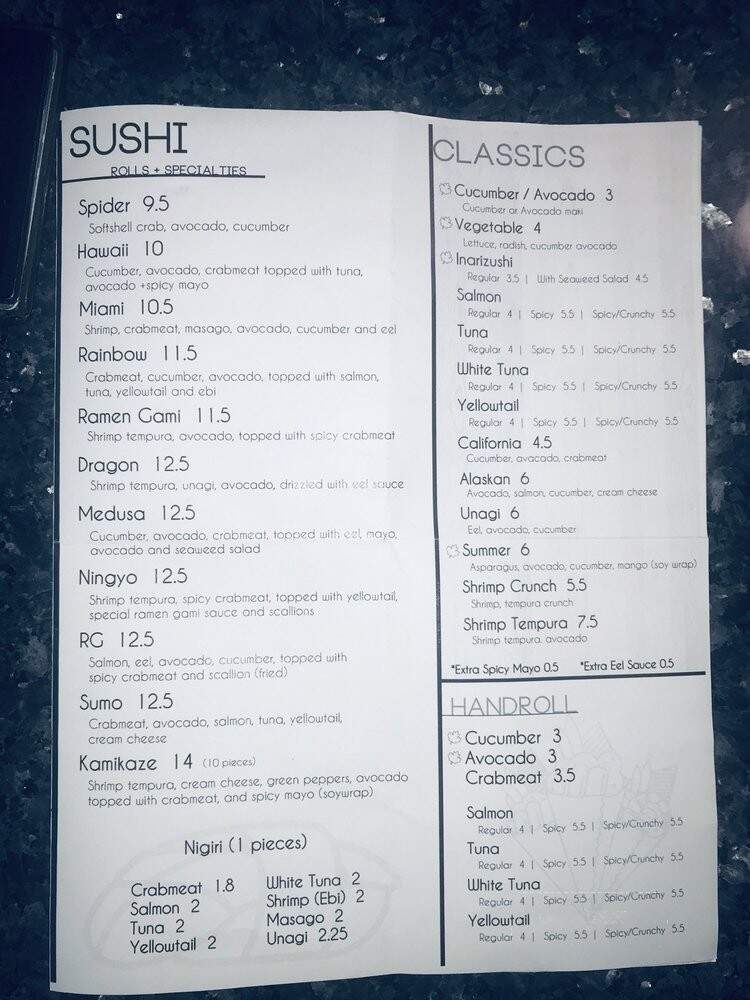 Ramen Gami - Newark, NJ menu_pic