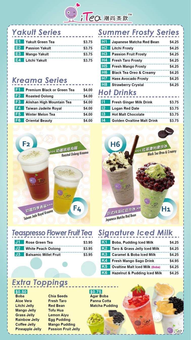 i-tea - Moraga, CA menu_pic