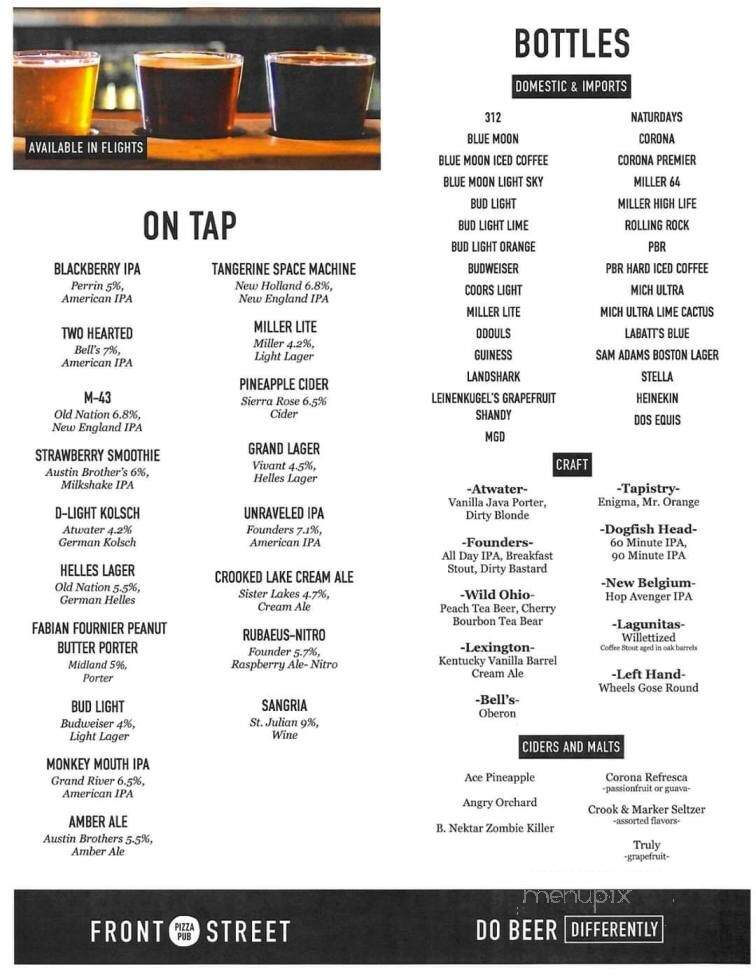 Front Street Pizza Pub - Niles, MI menu_pic