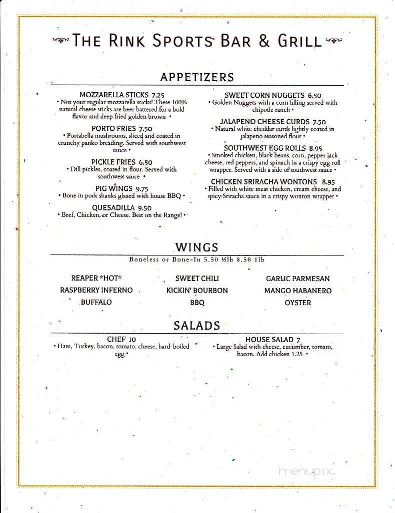 The Rink Sports Bar and Grill - Eveleth, MN menu_pic