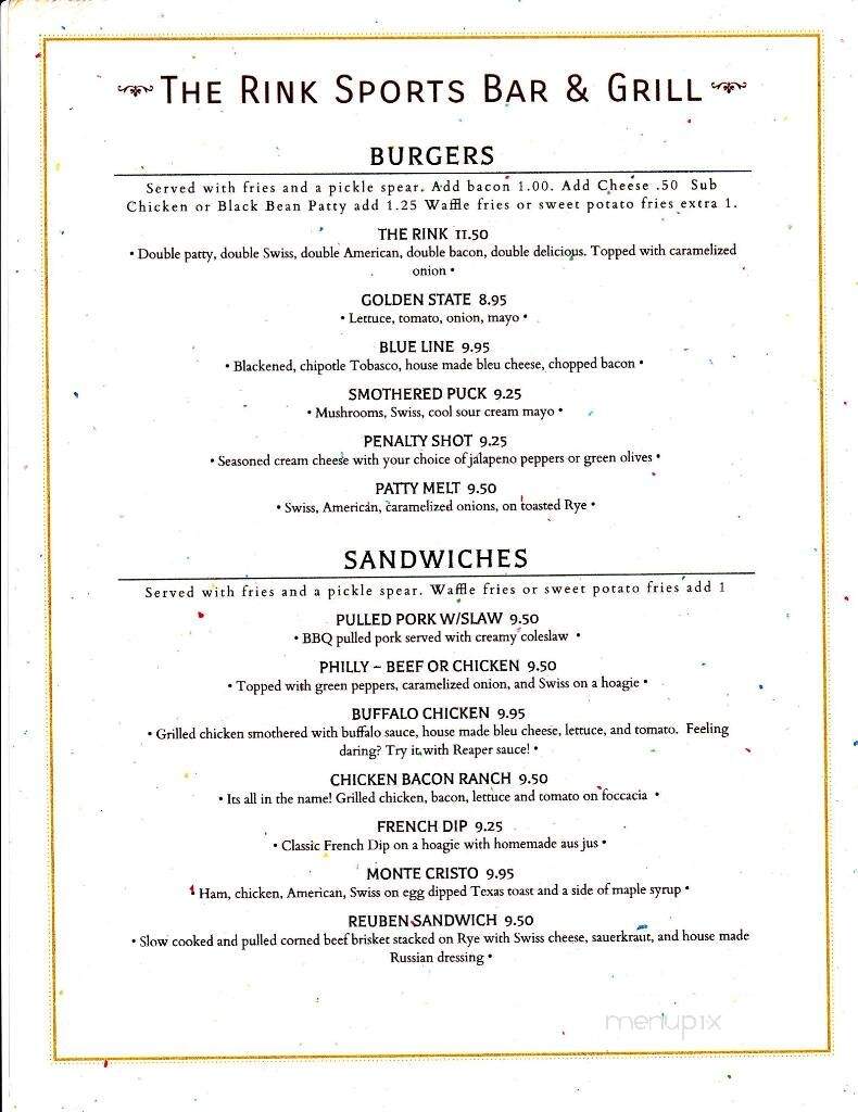 The Rink Sports Bar and Grill - Eveleth, MN menu_pic