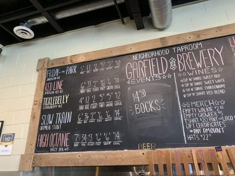 Garfield Brewery - Indianapolis, IN menu_pic
