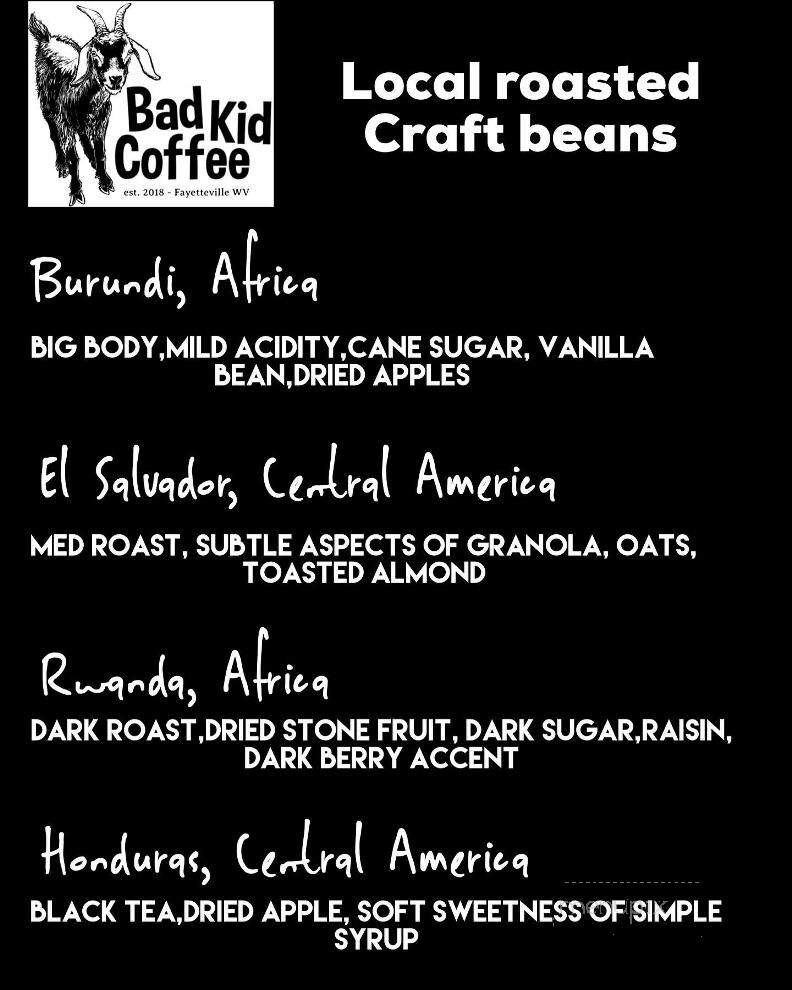Wood Iron Eatery - Fayetteville, WV menu_pic