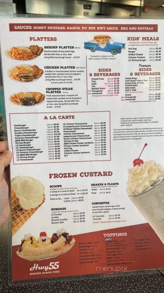 Hwy 55 Burgers Shakes & Fries - Shelbyville, TN menu_pic