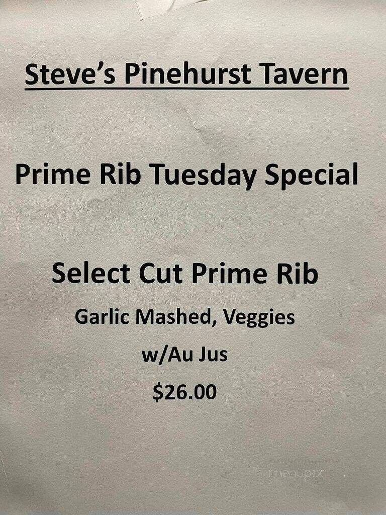 Steve's Pinehurst Tavern - Billerica, MA menu_pic