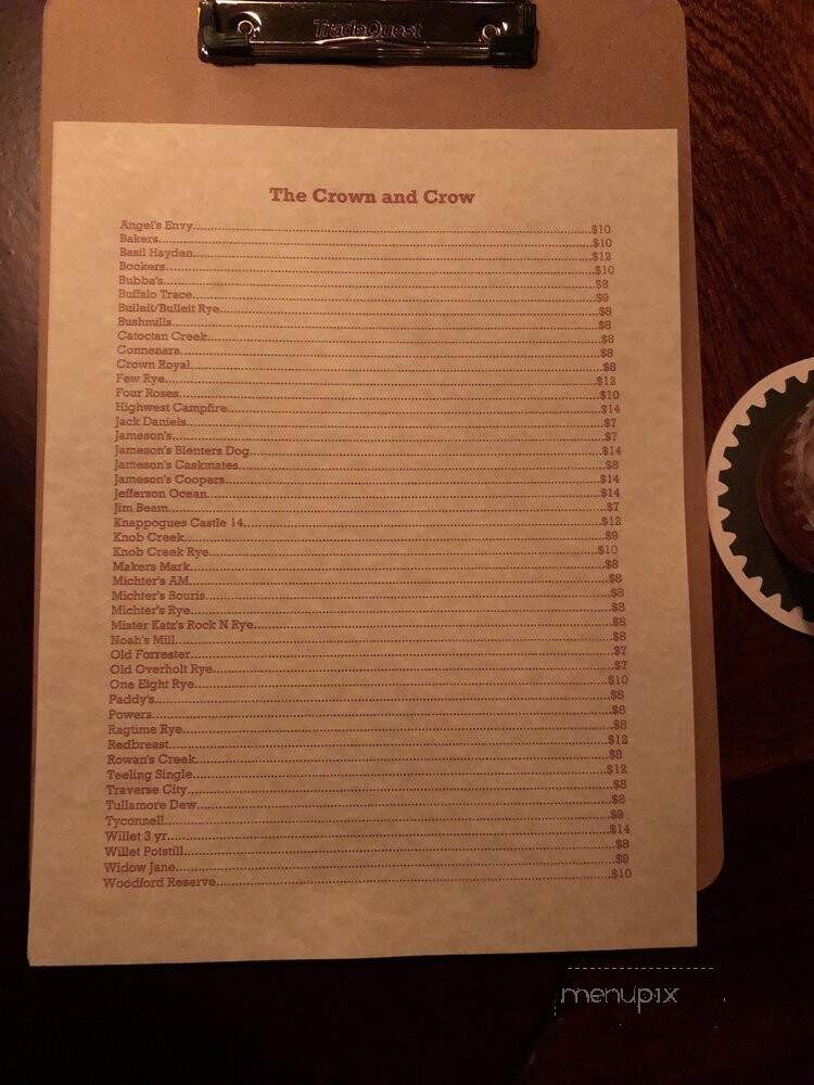 The Crown & Crow - Washington, DC menu_pic