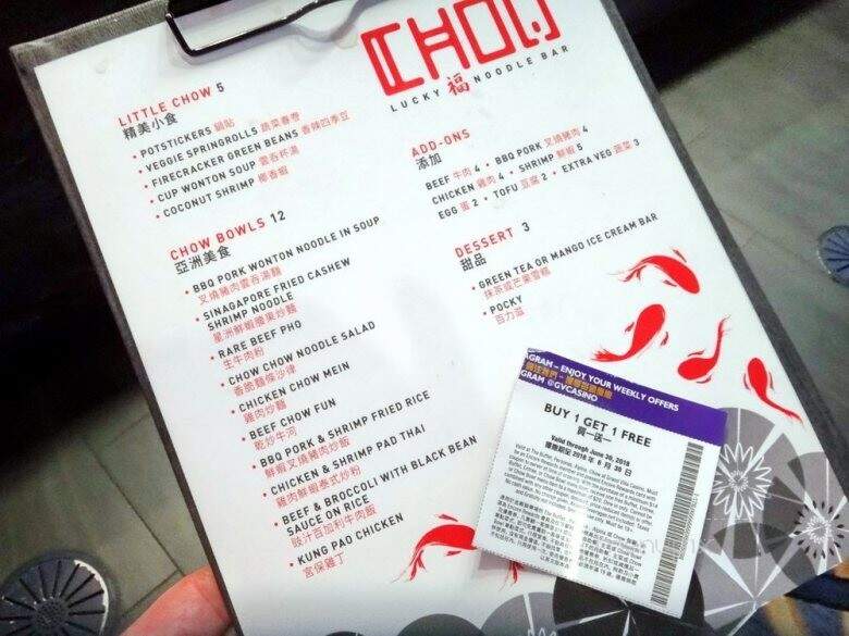 Chow Lucky Noodle Bar - Burnaby, BC menu_pic