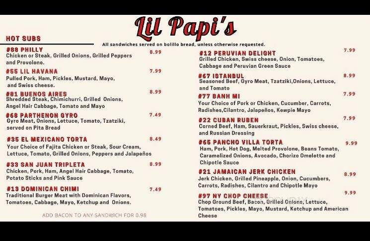 Lil Papi's International Deli - Concord, NC menu_pic