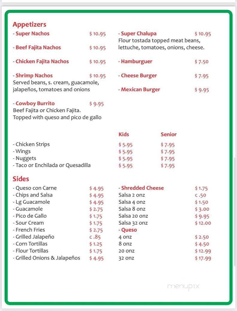 Mi Familia - Nocona, TX menu_pic