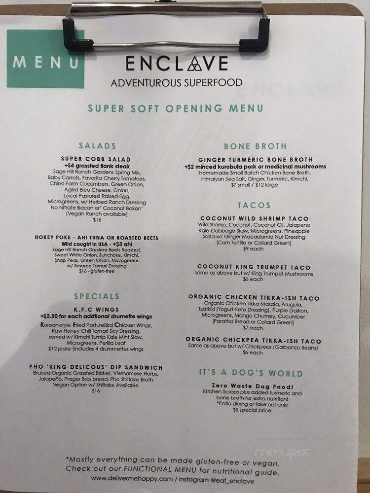 JuneShine Ranch - San Diego, CA menu_pic