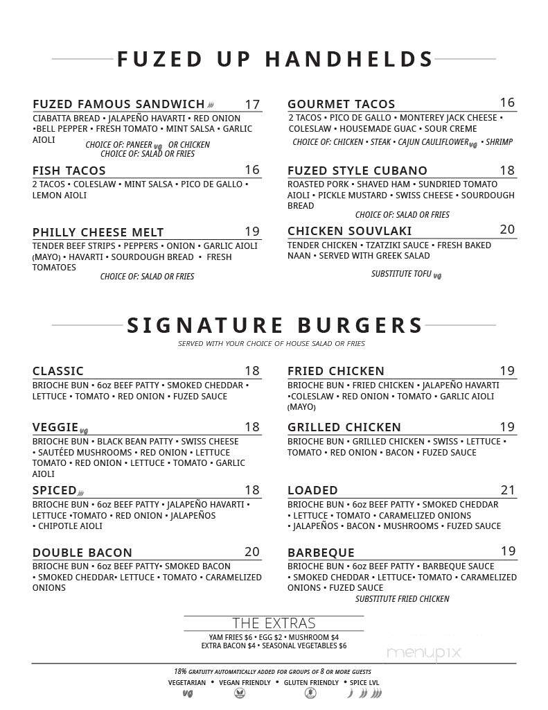 Fuzed Kitchen + Bar - Edmonton, AB menu_pic