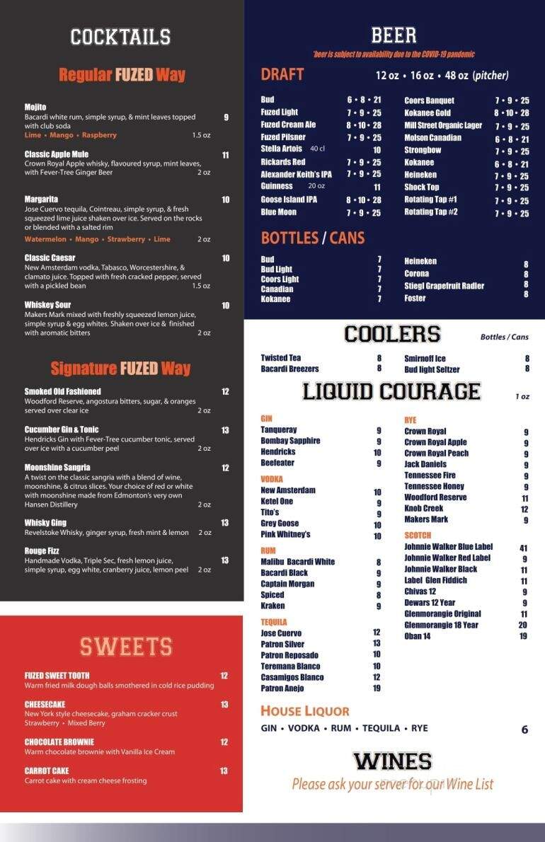 Fuzed Kitchen + Bar - Edmonton, AB menu_pic