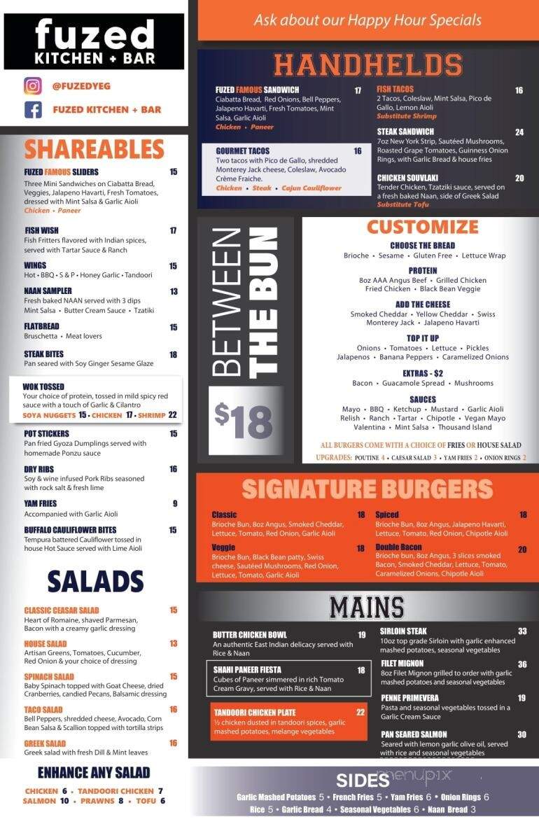 Fuzed Kitchen + Bar - Edmonton, AB menu_pic