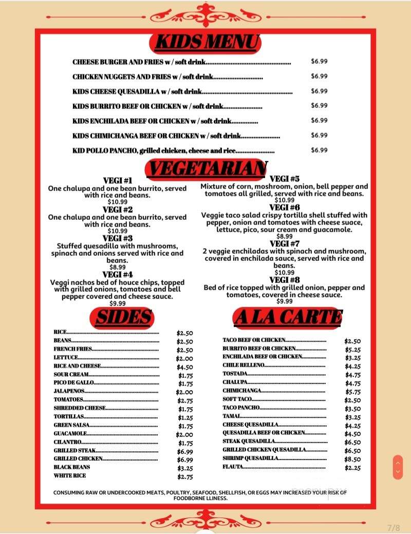 Los Toritos - Crossville, TN menu_pic