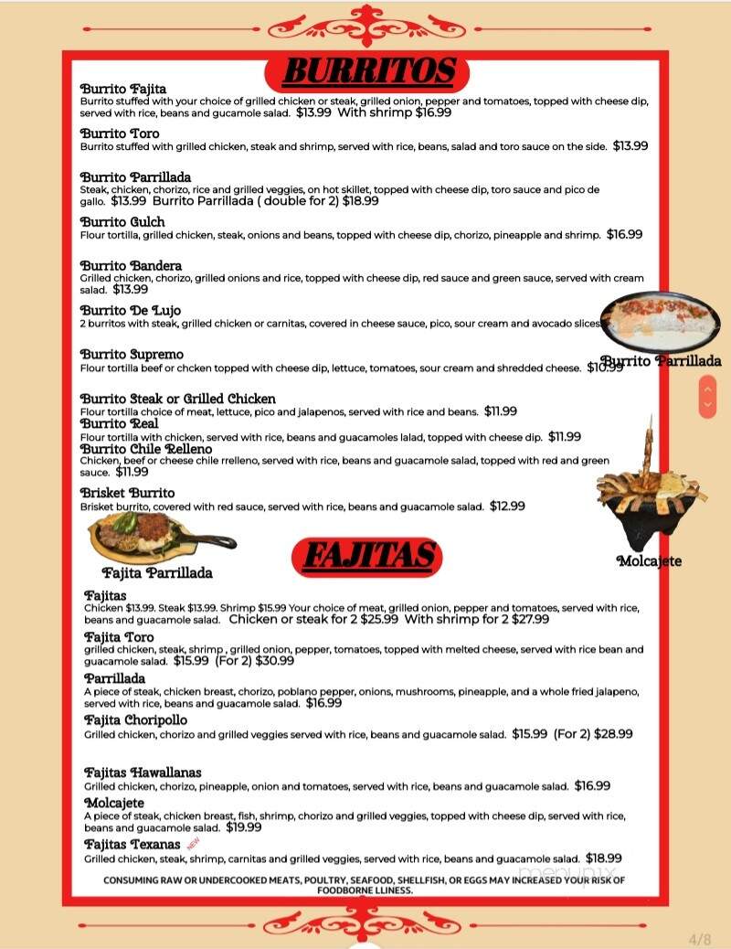 Los Toritos - Crossville, TN menu_pic
