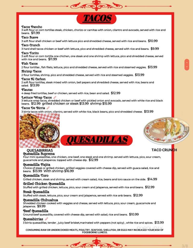Los Toritos - Crossville, TN menu_pic