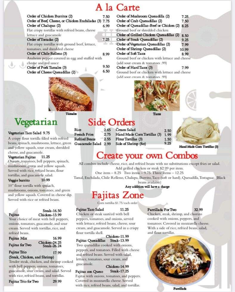 Casa Santa Ana - Pinehurst, NC menu_pic