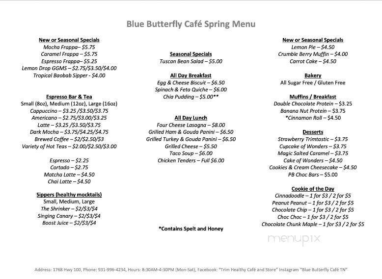 Trim Healthy Mama Cafe - Centerville, TN menu_pic