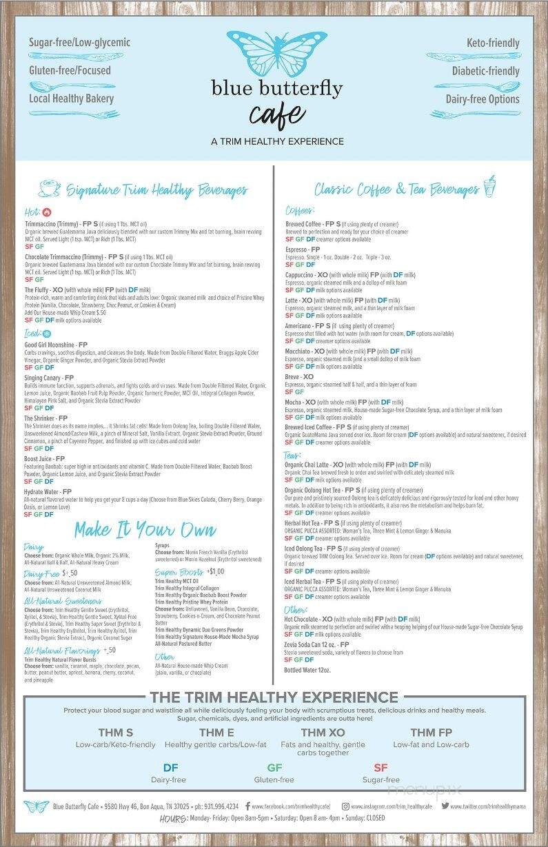 Trim Healthy Mama Cafe - Centerville, TN menu_pic