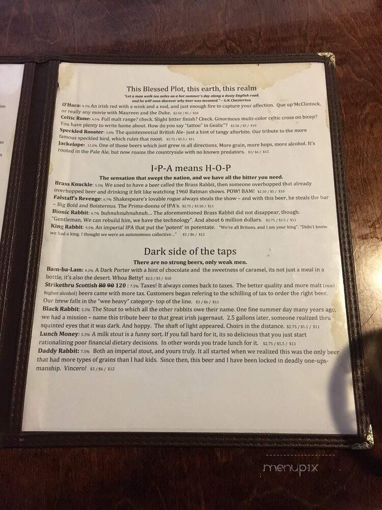 Queen City Brewing - Staunton, VA menu_pic