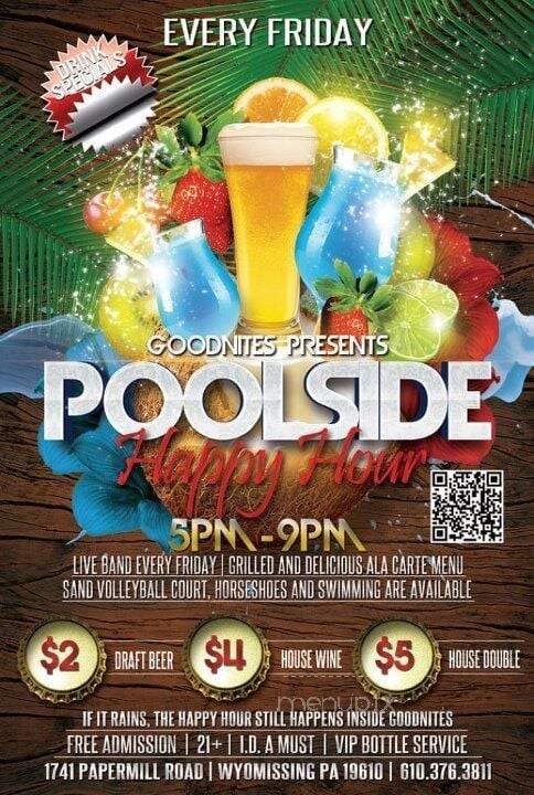 Goodnites Lounge & Nightclub - Wyomissing, PA menu_pic