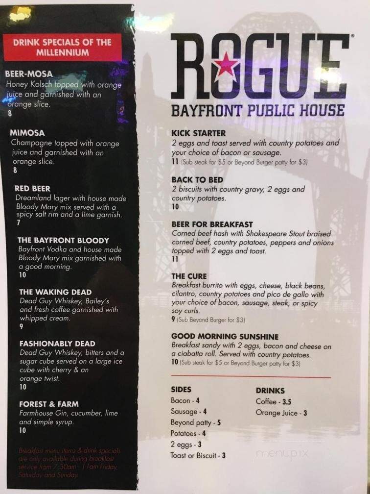 Rogue Ales Brewery - Newport, OR menu_pic