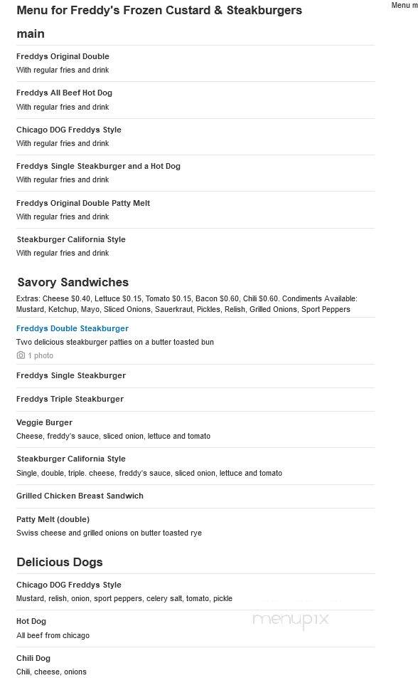 Freddy's Frozen Custard - Pittsburg, KS menu_pic