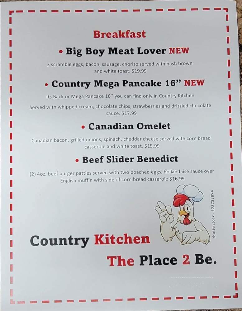 Country Kitchen - Brewster, NY menu_pic