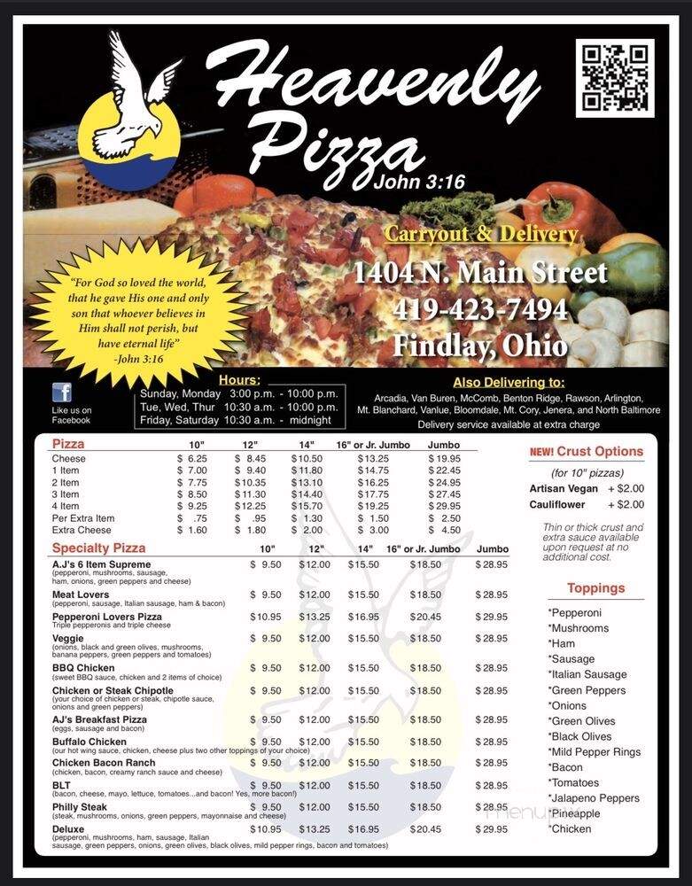 Aj's Heavenly Pizza - Findlay, OH